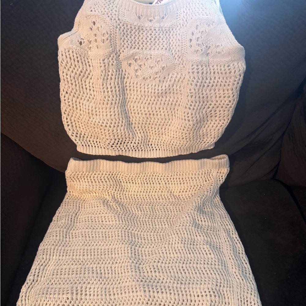 T.J.Maxx Cream Ribbed Sheath Dress Halter Neck Sleeveless